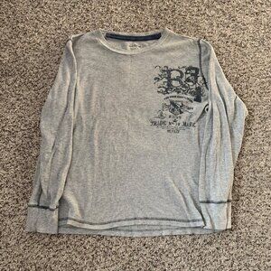 Red Camel Boys Large Gray Graphic Waffle Knit Long Sleeve Shirt